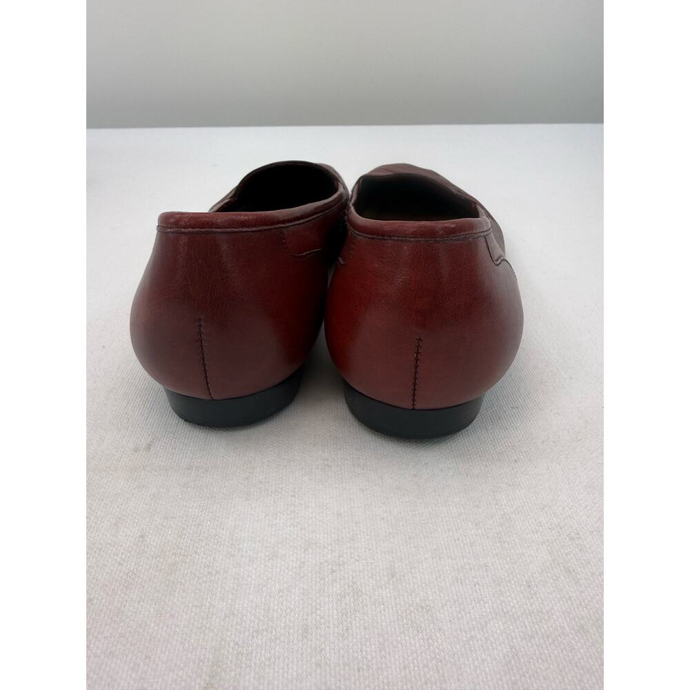 Enzo Angiolini Red Liberty Leather Square Toe Loafers Size 8.5 Minimalist - Picture 5 of 7